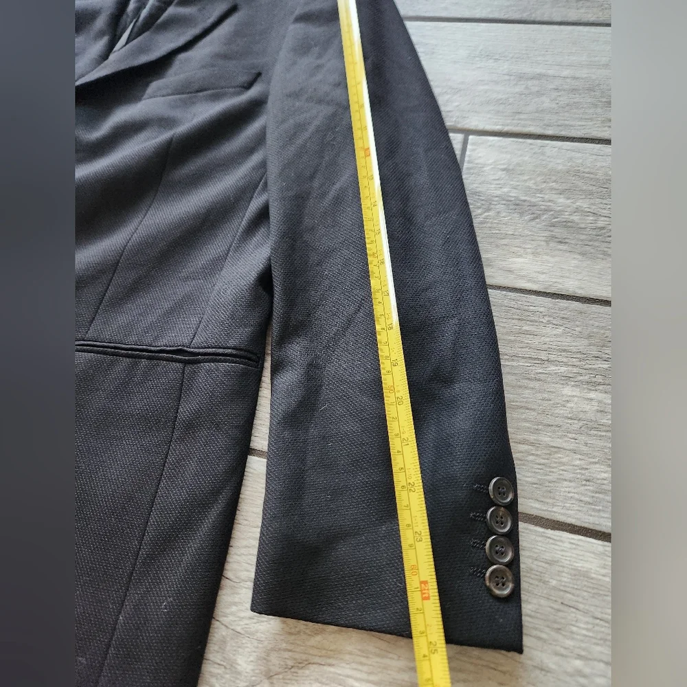 Hugo Boss‎ Black Blazer Sports Coat Jacket 40R Virgin Wool Preppy USA Made Vtg